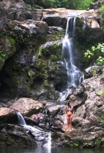 A typical Na'ili'ili haele waterfall closer to the road A Na'ili'ili haele waterfall