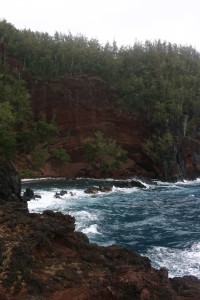Red Sand Beach, Hana, Maui, HI View from the trail as you approach the cove.