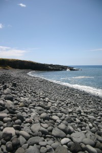 Haleakala backside black sand beach, Maui, HI The fine black sand at this beach is deposited further back from the shorebreak.