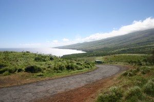 Road, Backside of Haleakala, Maui, HI Much of the road is a lumpy, bumpy patchwork asphalt strip less than two cars wide.
