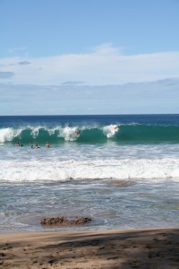 Winter surf break at Mokule'ia Bay aka Slaughterhouse Beach Winter surf break at Slaughterhouse