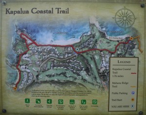 Kapalua Coastal Trail map sign Kapalua Coastal Trail map (click for high resolution)