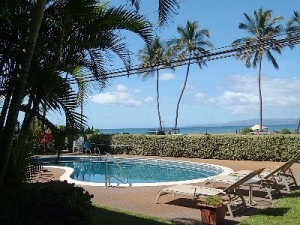 Pool view from the lanai of Unit #1 Pool view from the lanai of Unit #1