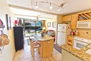 Kitchen into living room