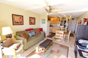 Living room into kitchen